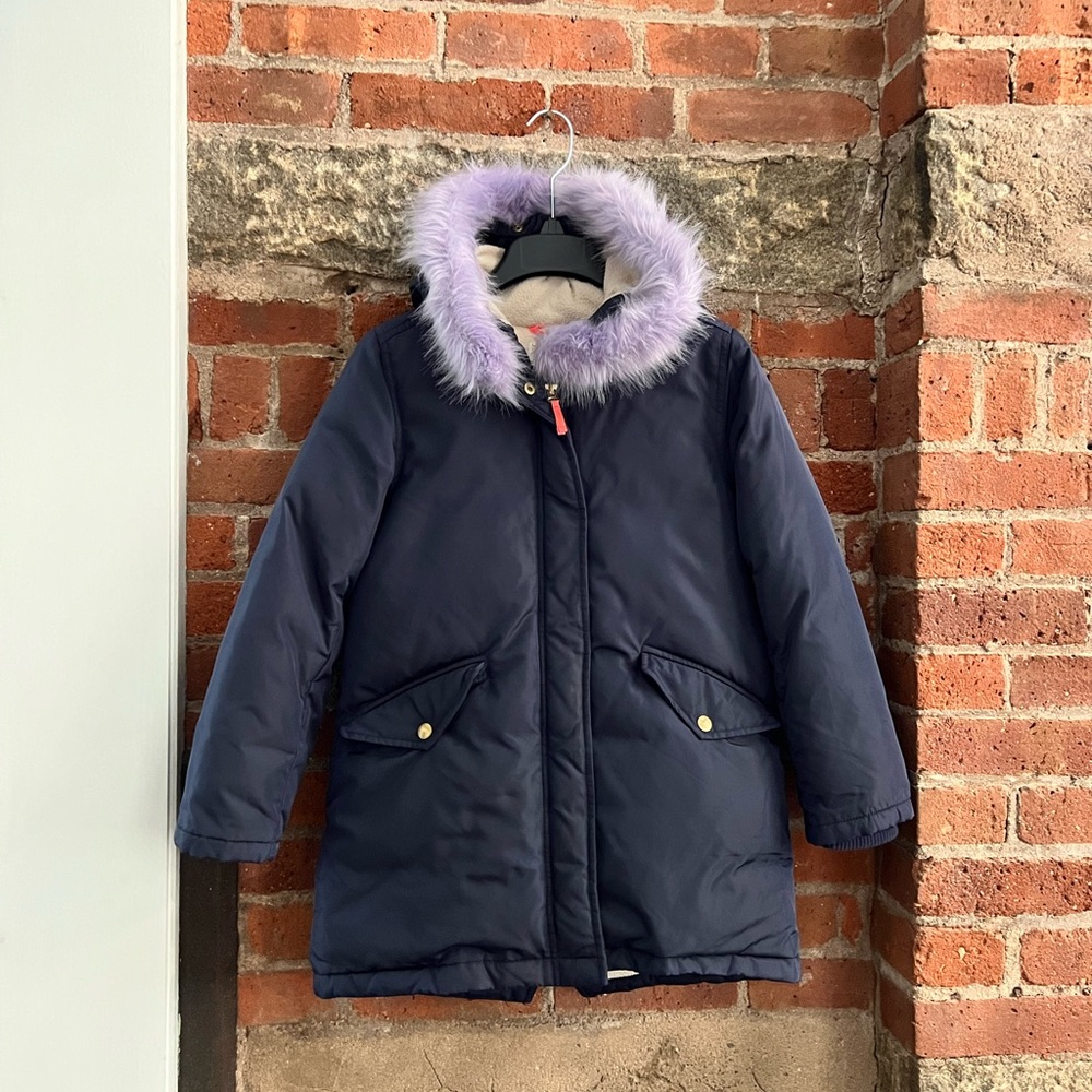 J. Crew Crewcuts Fishtail Girls Puffer Jacket Size 10